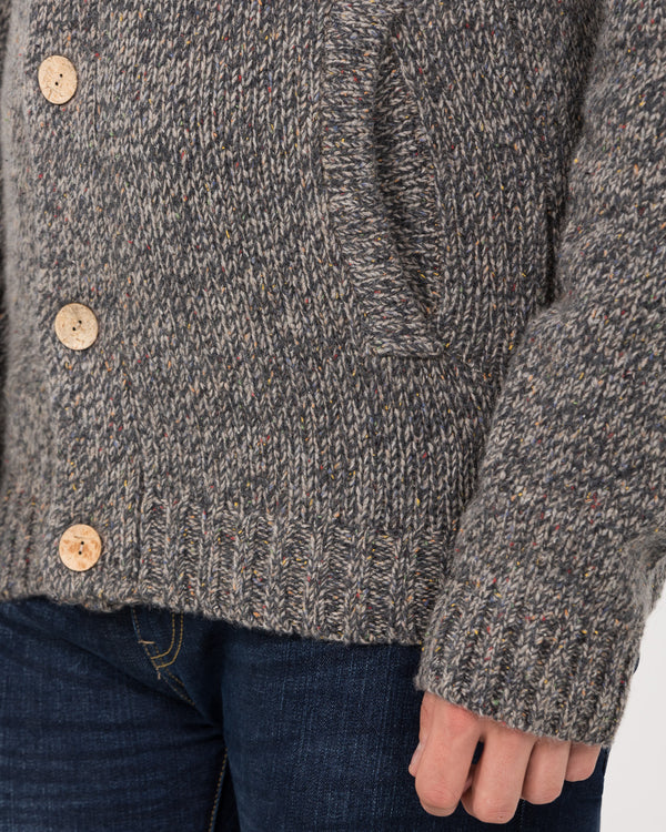 2t hoher Lammwoll-Cardigan (Taupe)