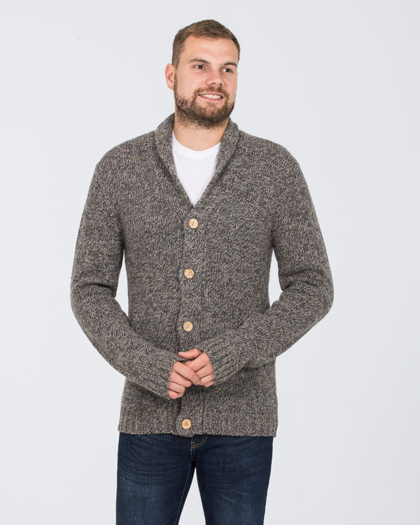 2t hoher Lammwoll-Cardigan (Taupe)