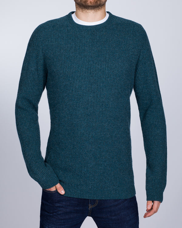 2t Tall Saddle Crew Neck Jumper (petrol)