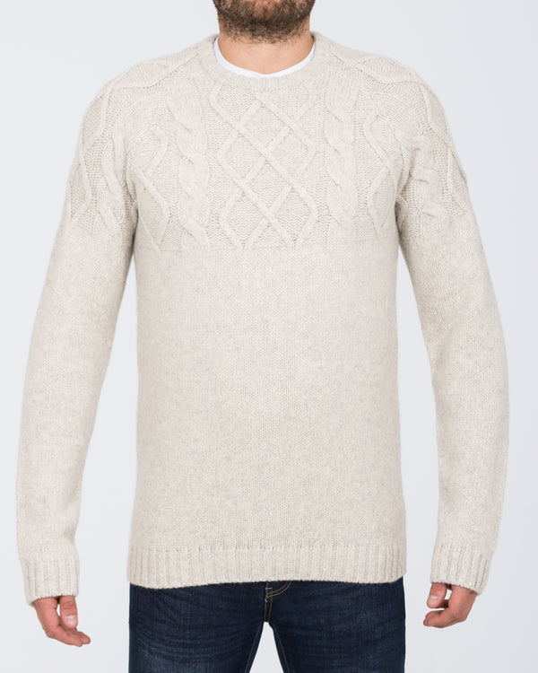 2t Tall Lambswool Cable Knit Jumper (pearl)