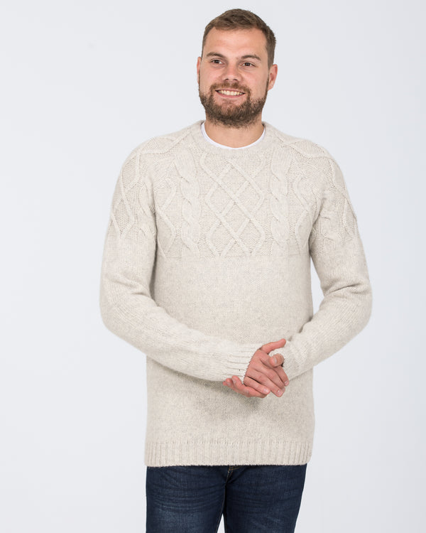 2t Tall Lambswool Cable Knit Jumper (pearl)