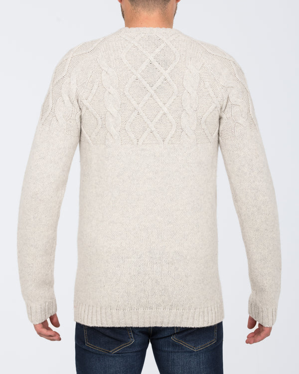 2t Tall Lambswool Cable Knit Jumper (pearl)