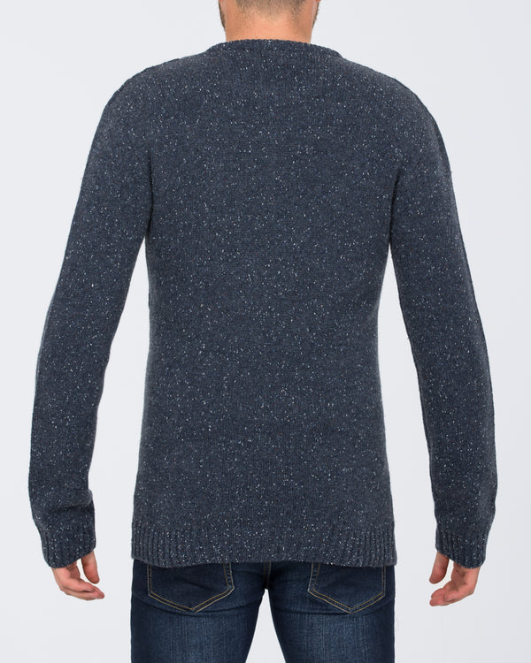 2t Tall Aran Crew Neck Lambswool Jumper (indigo)