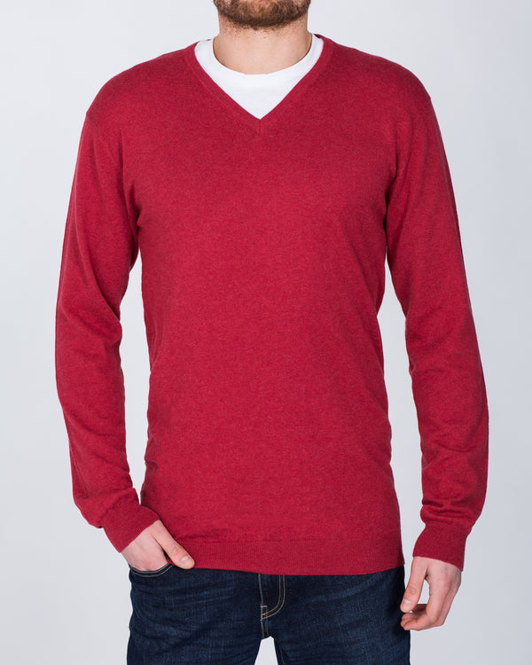 2t Merino V-Neck Tall Jumper (cranberry)