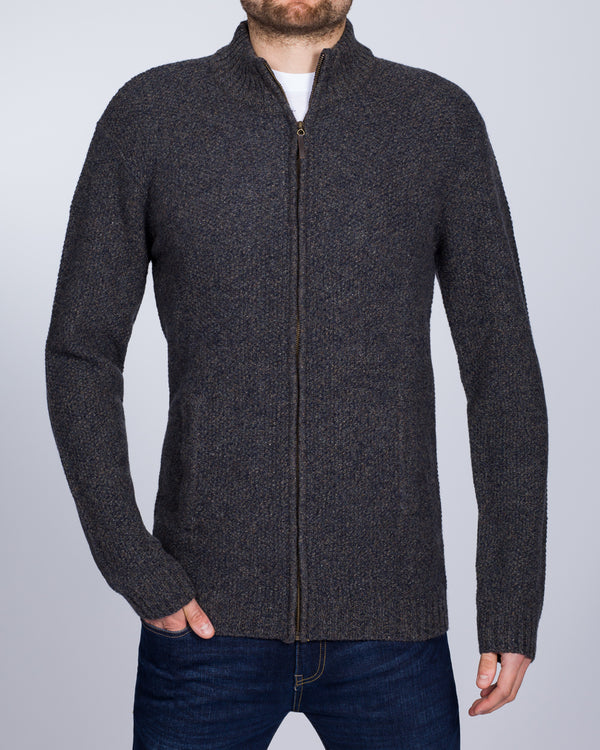 2t Tall Lambswool Zip-Up Jumper (charcoal)