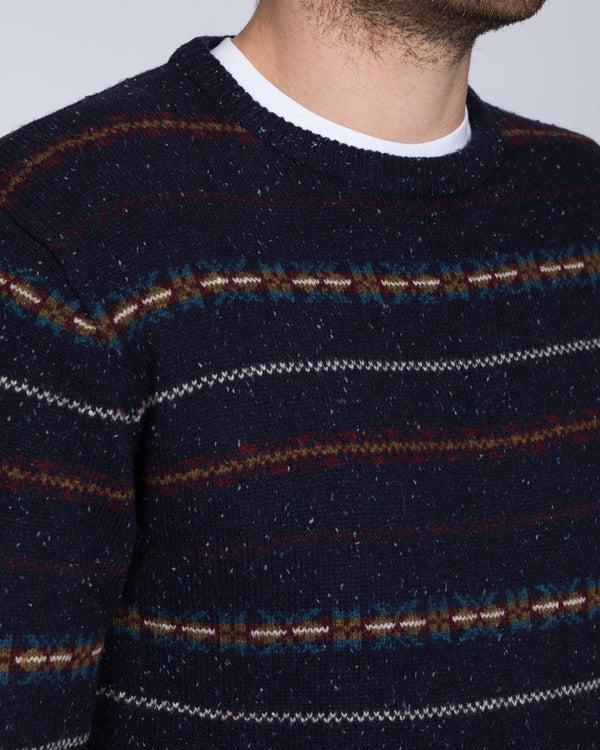 2t Lambswool Fairisle Crew Neck Jumper (ink)