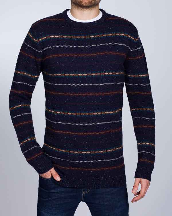 2t Lambswool Fairisle Crew Neck Jumper (ink)