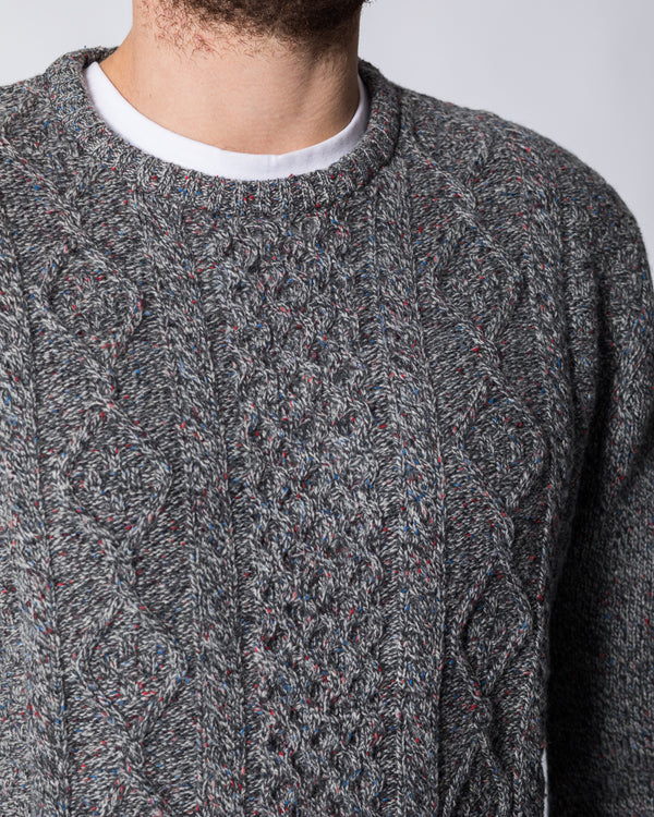 2t Aran Crew Neck Jumper (grey)