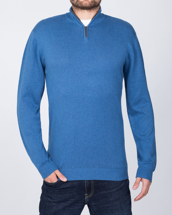 2t Cotton Quarter Zip Tall Jumper (ocean)