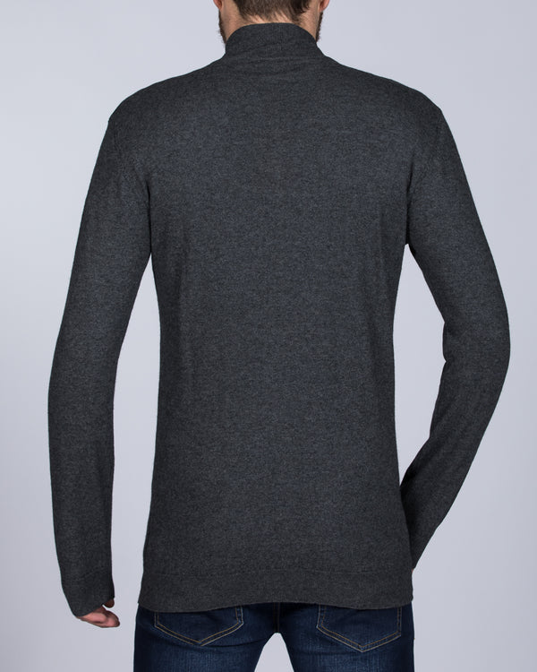 2t Tall Merino Full Zip Jumper (charcoal)