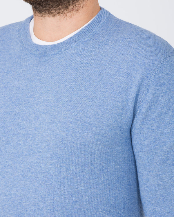 2t Merino-Mischung Rundhals Pullover Lang (Himmel)