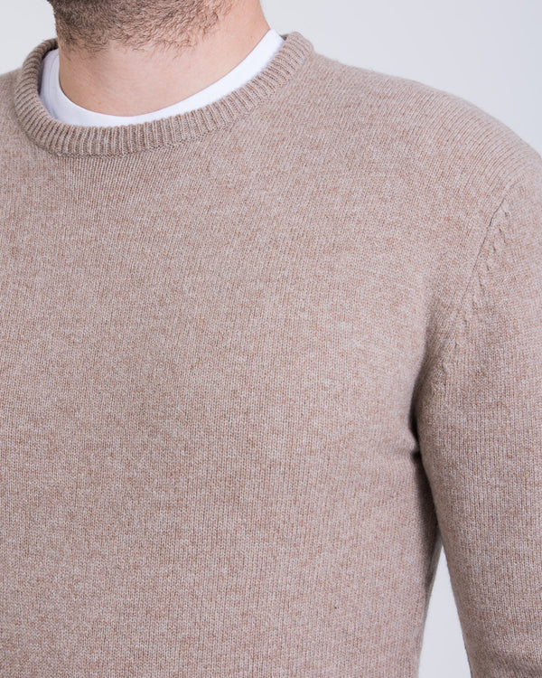 2t Tall Lambswool Crew Neck Jumper (caramel)