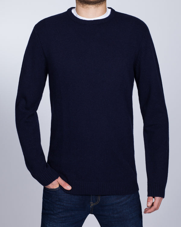 2t Tall Lambswool Crew Neck Jumper (navy)