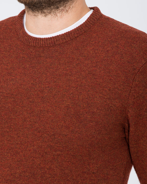 2t hoher Lammwollpullover mit Rundhalsausschnitt (rostbraun)