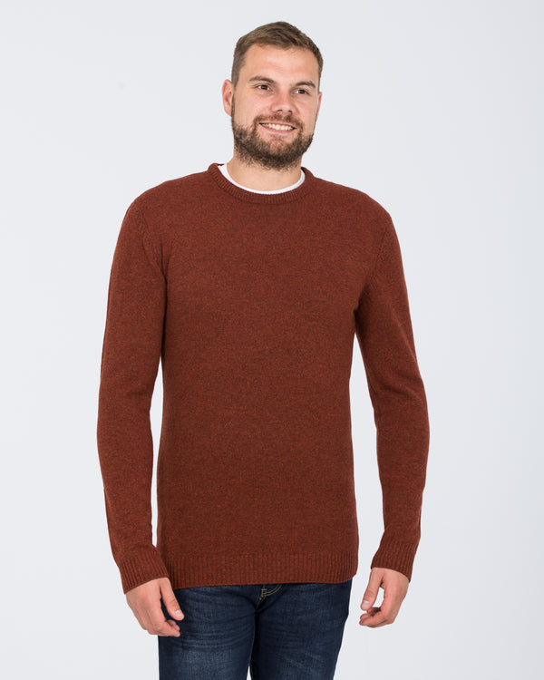 2t hoher Lammwollpullover mit Rundhalsausschnitt (rostbraun)