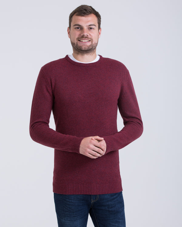 2t Tall Lambswool Crew Neck Jumper (wine)