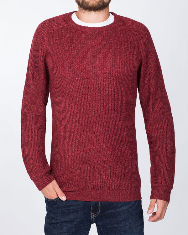 2t Textured Crew Neck Jumper (merlot)