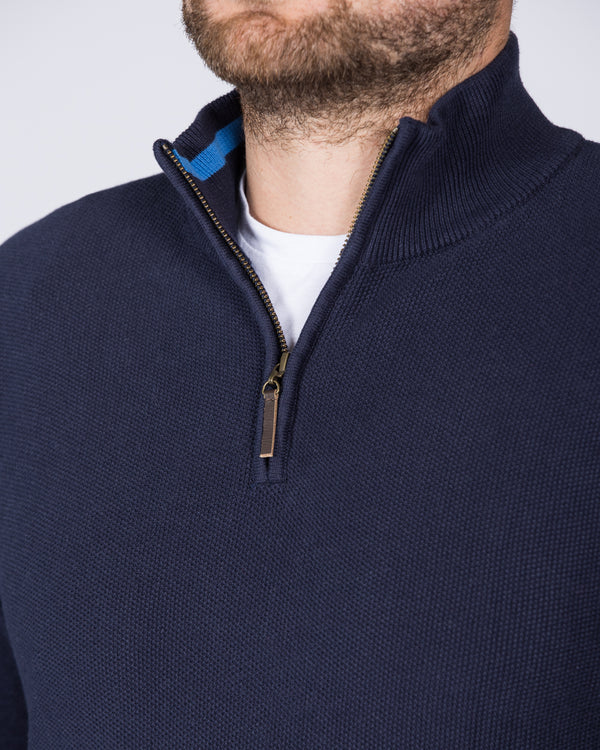 2t Cotton Quarter Zip Tall Jumper (navy)