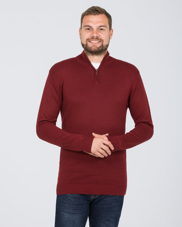 2t Tall Seawool Quarter Zip Jumper (wine)