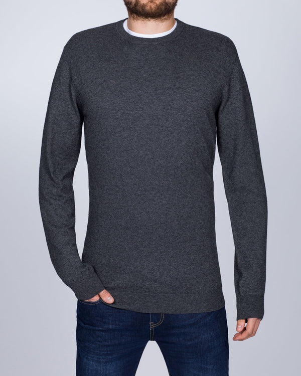 2t Merino Crew Neck Tall Jumper (charcoal)