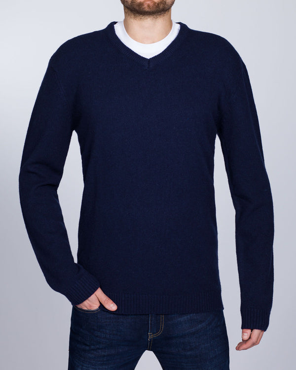 2t Tall Lambswool V-Neck Jumper (ink)