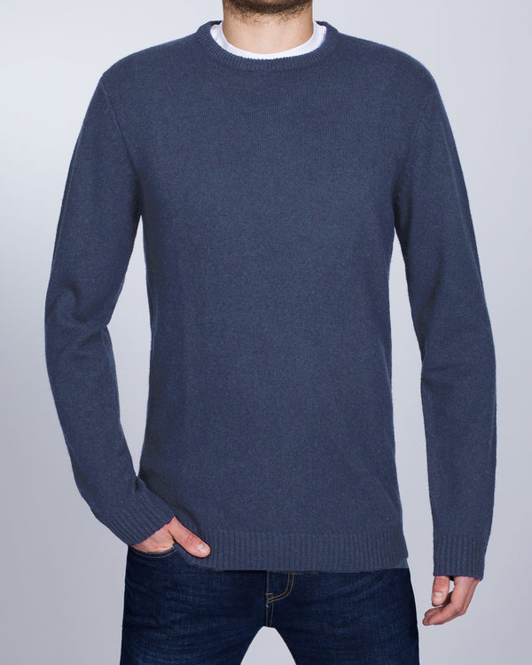 2t Tall Lambswool Crew Neck Jumper (blue)