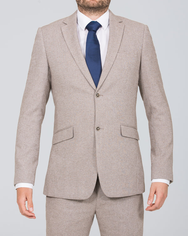 Skopes Jude Slim Fit Tall Suit (stone herringbone)