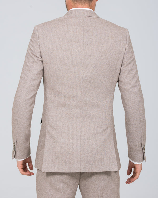 Skopes Jude Slim Fit Tall Suit (stone herringbone)