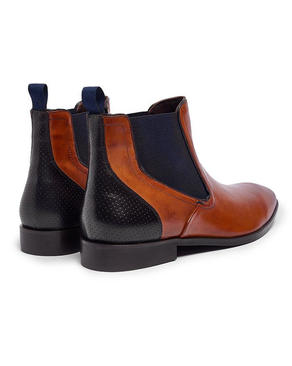Pod Paul ODonnell Phoenix 2 Chelsea Stiefel (Kognak/Marineblau)