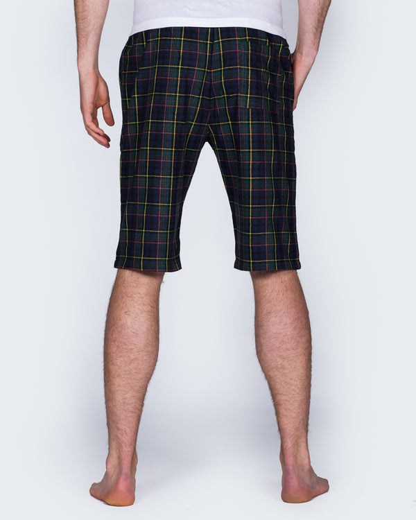 2t Hohe Reguläre Passform Pyjama-Shorts (marineblau kariert)