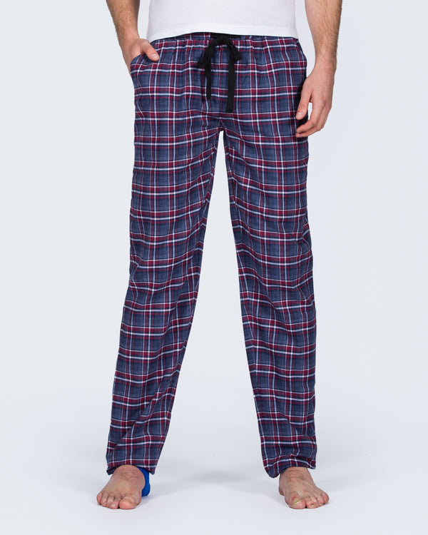 2t Tall Regular Fit Pyjama Bottoms (navy/wine)