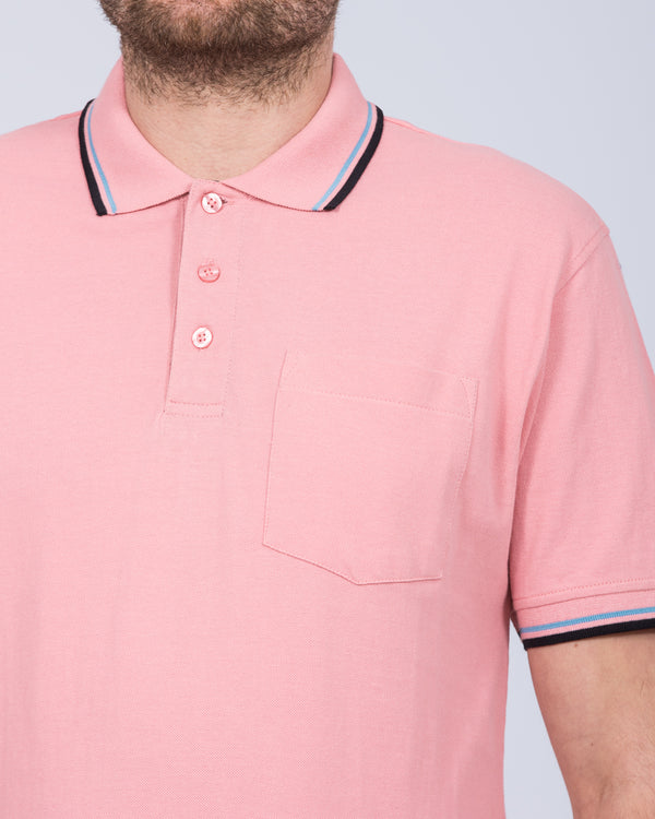 2t Tall Regular Fit Tipped Polo Shirt (pink)