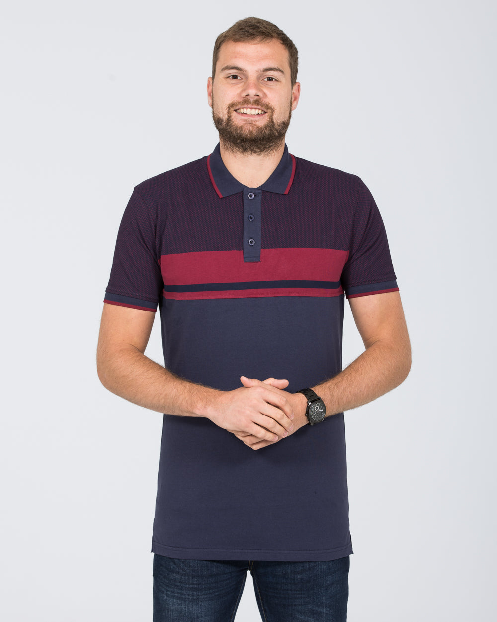 2t Slim Fit Tall Cut and Sew Polo Shirt (burgundy)