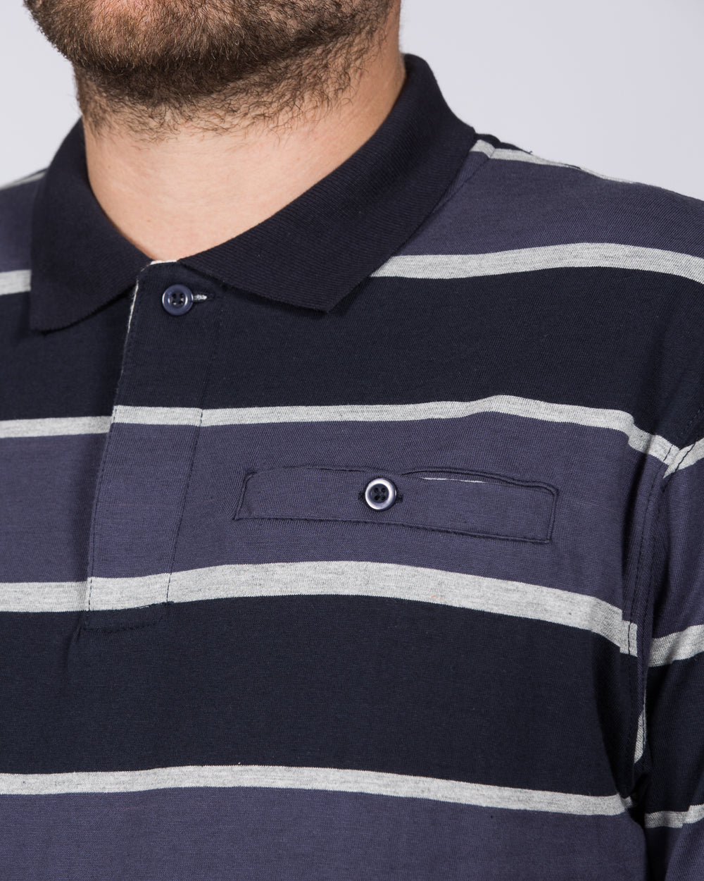 2t Regular Fit Tall Rugby Striped Polo Shirt (indigo)