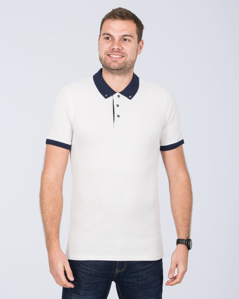 2t Finner Slim Fit Tall Polo Shirt (off white)