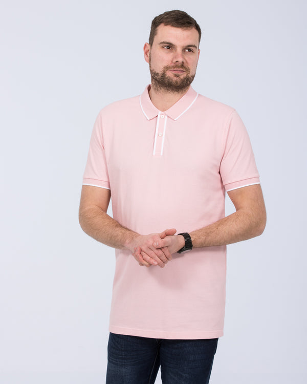 2t Slim Fit Tall Tipped Polo Shirt (pink)