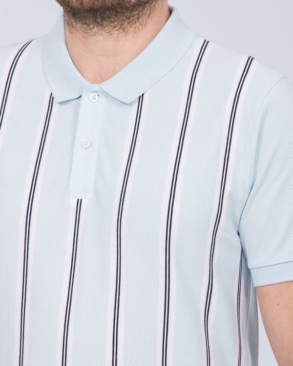 2t Slim Fit Tall Vertical Striped Polo Shirt (ice blue)