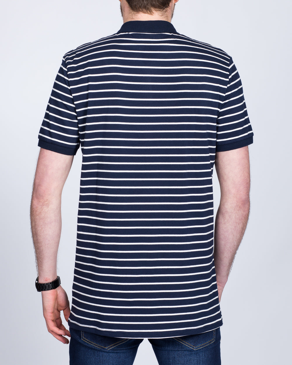 2t Slim Fit Tall Striped Polo Shirt (navy)
