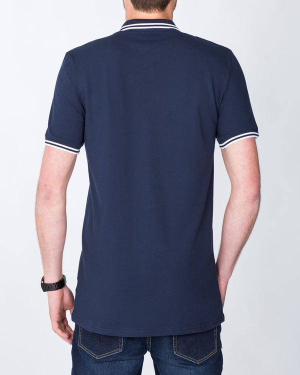 2t Slim Tall Tipped Polo Shirt (navy)