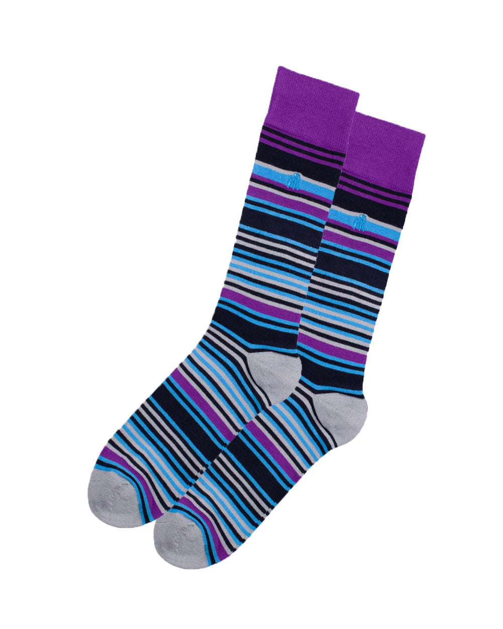 Swole Panda Bamboo Socks 1 Pair (purple/blue striped)