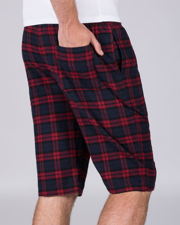 2t Hohe Regular Fit Pyjama-Shorts (rotes Muster)