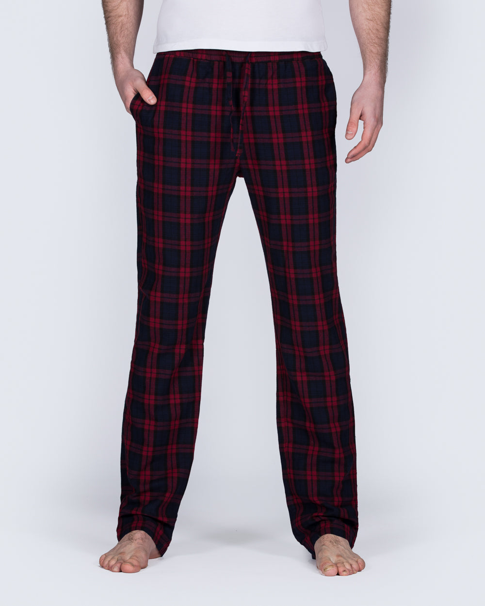 2t Tall Slim Fit Pyjama Bottoms (red pattern) | Tall Mens Clothing ...