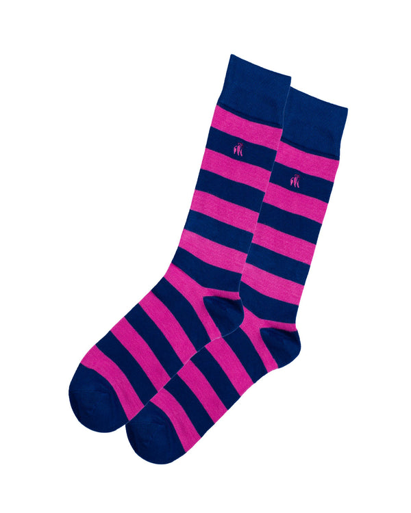 Swole Panda Bamboo Socks 1 Pair (pink striped)