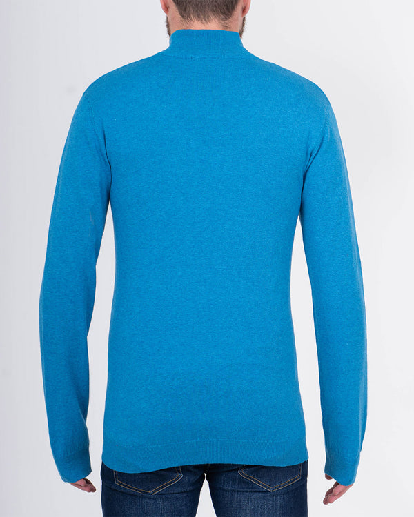 2t Quarter Zip Merino Blend Tall Jumper (sea blue)