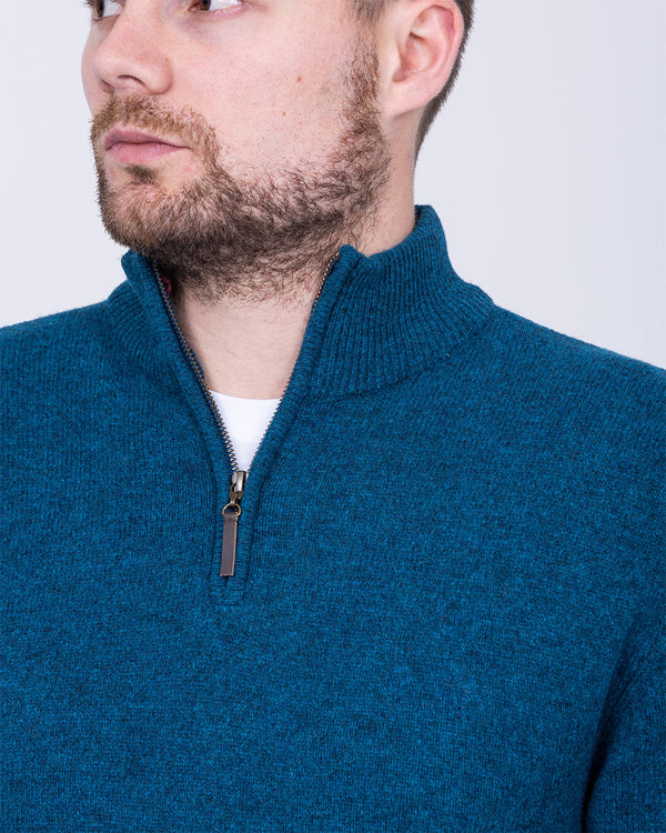 2t Tall Lambswool Quarter Zip Jumper (mallard)