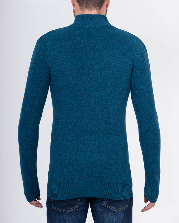 2t Tall Lambswool Quarter Zip Jumper (mallard)