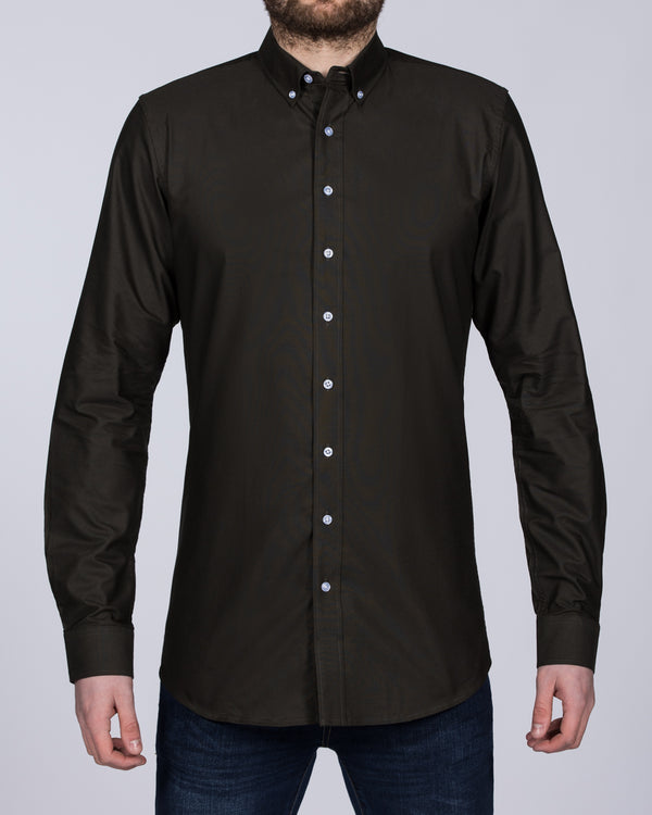 2t Slim Fit Long Sleeve Tall Shirt (dark olive)