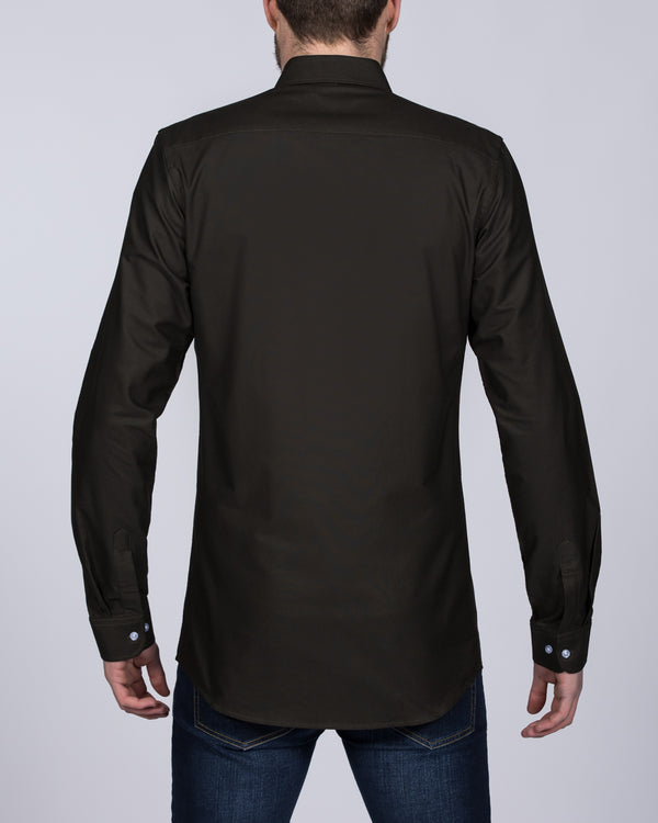 2t Slim Fit Long Sleeve Tall Shirt (dark olive)