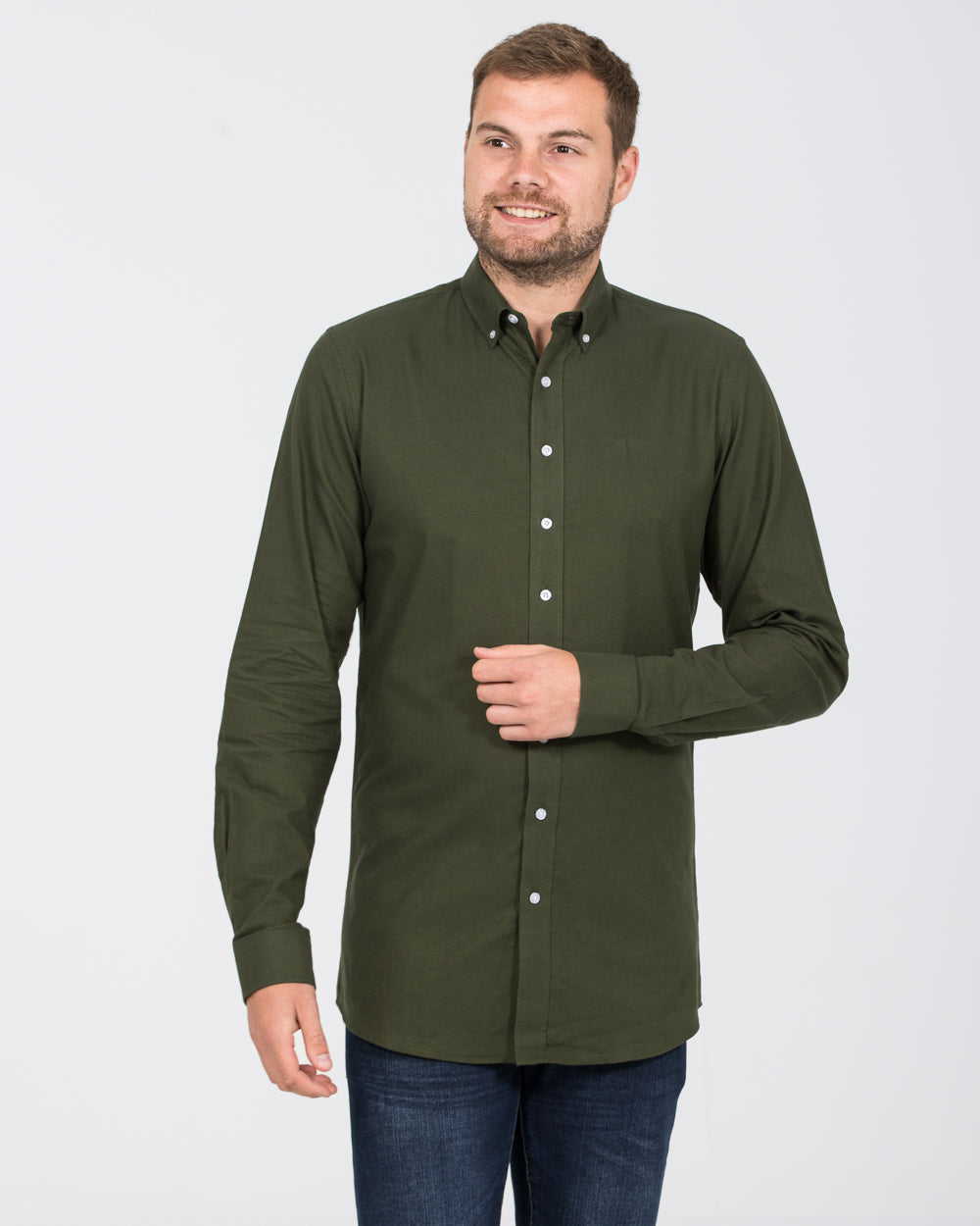 2t Slim Fit Long Sleeve Tall Shirt (forest green)
