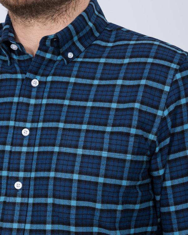 2t Tall Slim Fit Long Sleeve Shirt (indigo check)